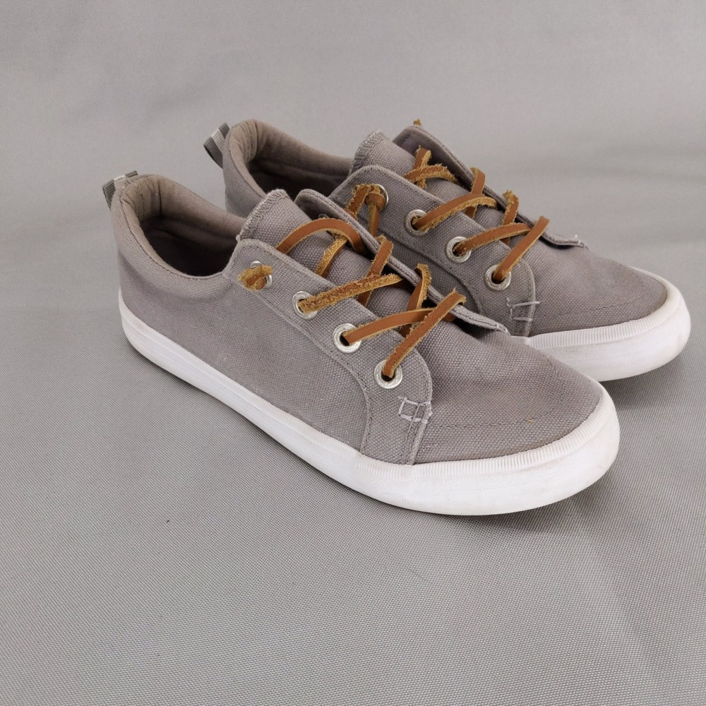 Tommy Bahama Sneakers Womens 7.5 Grey‎ Canvas Rawhide Lace Up Low Top Shoes